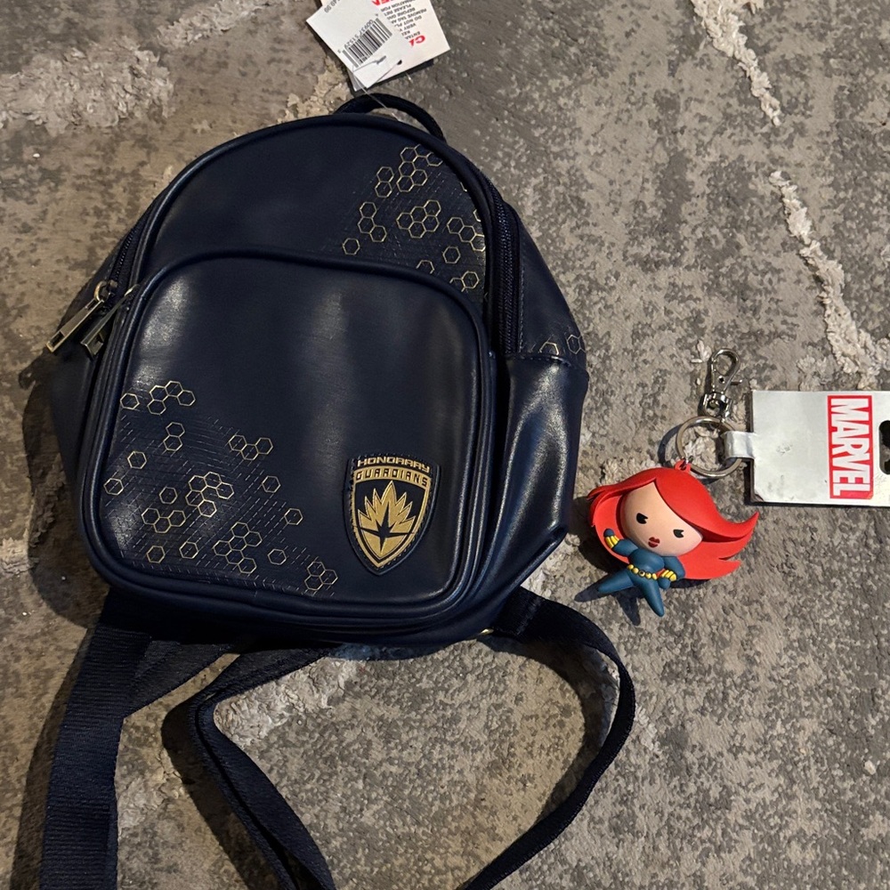Marvel Navy Blue Backpack with Keychain